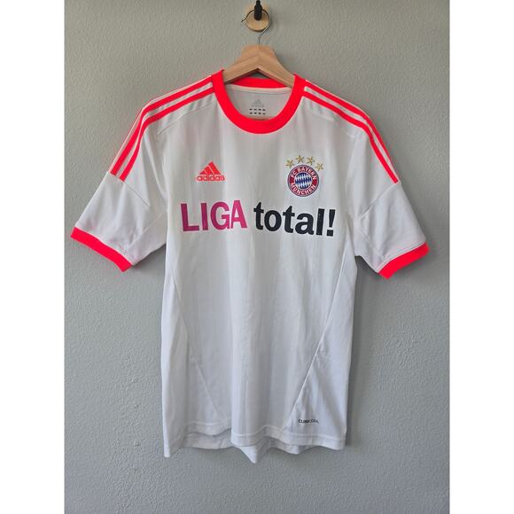 Adidas Bayern Munich Jersey 2012 Liga Total Sponsor White Pink Away Men’s Small - Picture 1 of 8